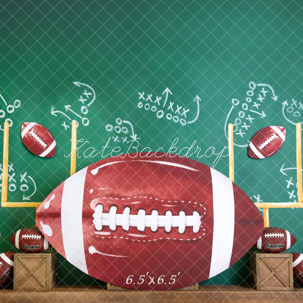 Kate Football Field Goal Chalkboard Green Backdrop Designed by Megan Leigh - Kate Backdrop AU