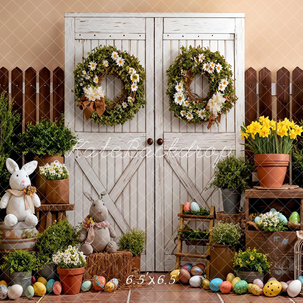 Kate Easter Bunny Eggs Door Backdrop Designed by Emetselch