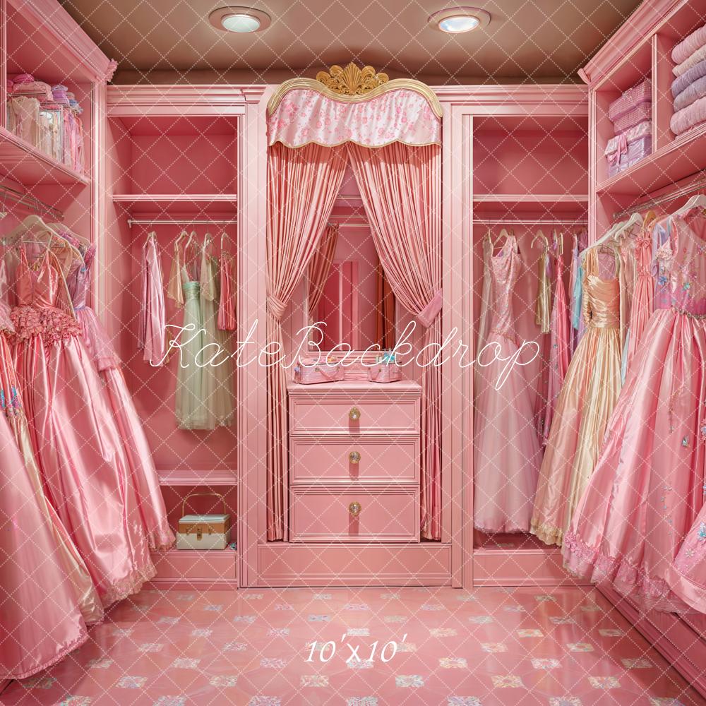 Kate Girls Pink Closet Gowns Backdrop Designed by Emetselch