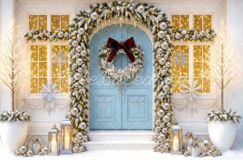 Kate Christmas Blue Door Backdrop Designed by Mini MakeBelieve - Kate Backdrop AU
