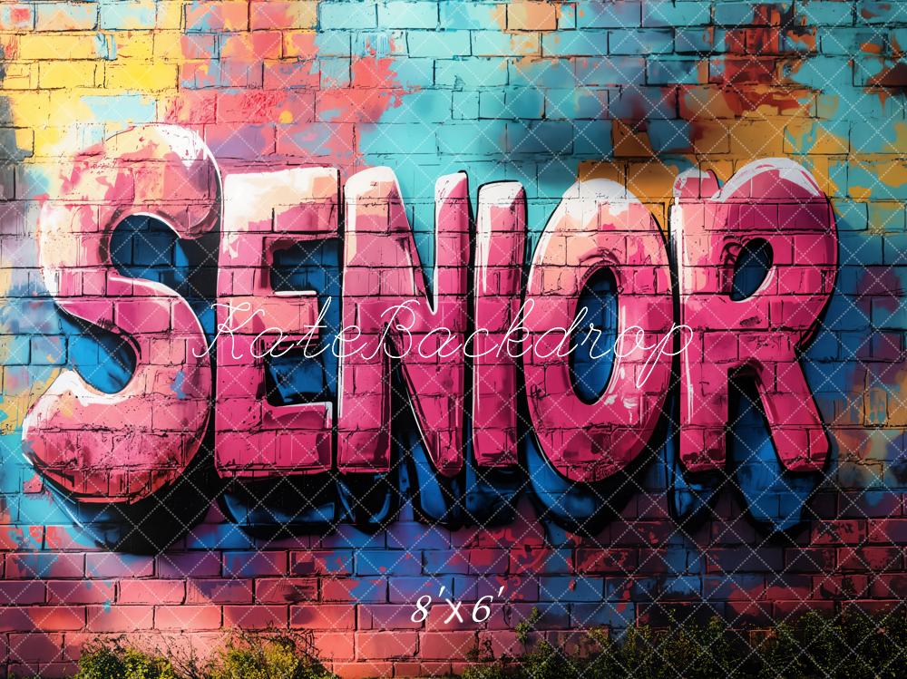 Kate Senior Graffiti Brick Wall Fleece Backdrop Designed by Emetselch - Kate Backdrop AU