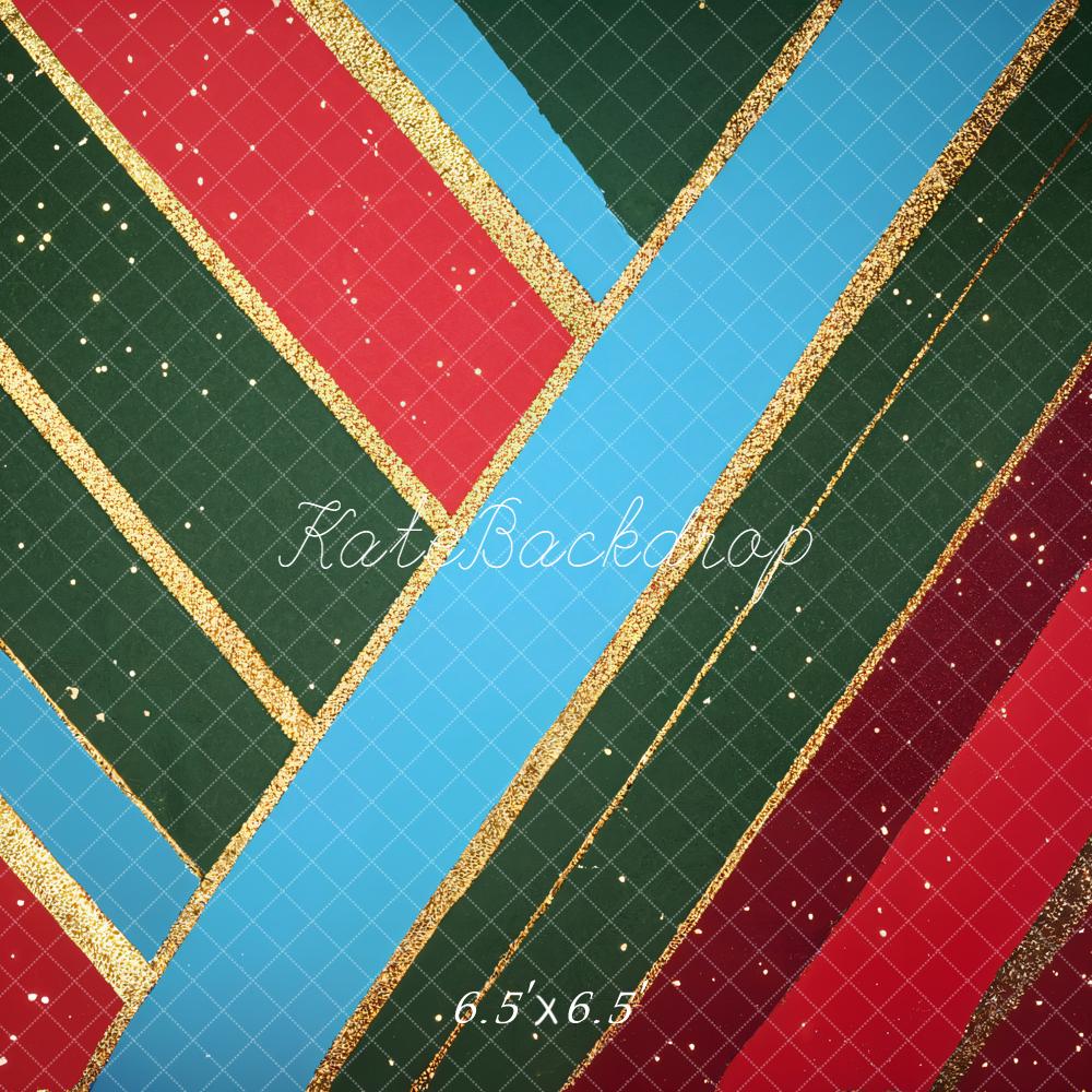 Kate Christmas Stripes Grid Backdrop Designed by Emetselch - Kate Backdrop AU