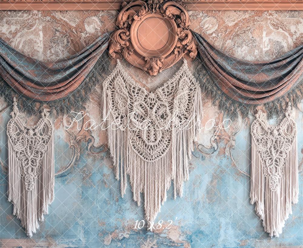 Kate Boho Macrame Drapes Vintage Wall Backdrop Designed by Mini MakeBelieve - Kate Backdrop AU