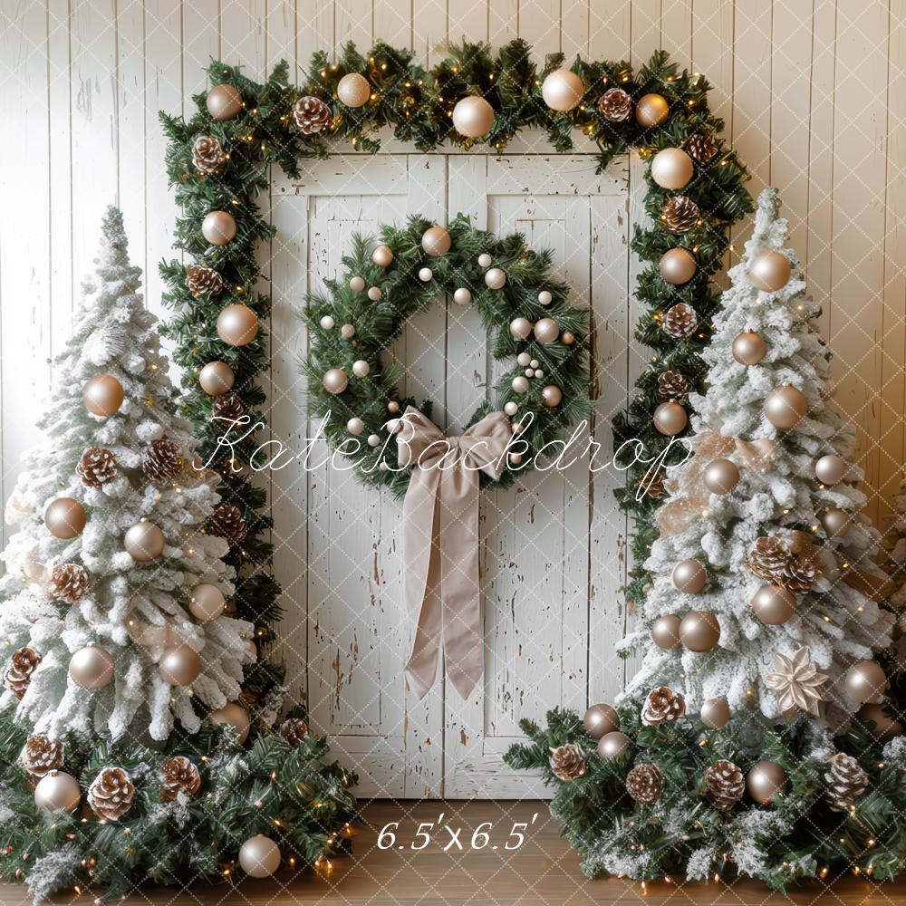 Kate Christmas Trees Wreath Door Backdrop Designed by Mini MakeBelieve - Kate Backdrop AU