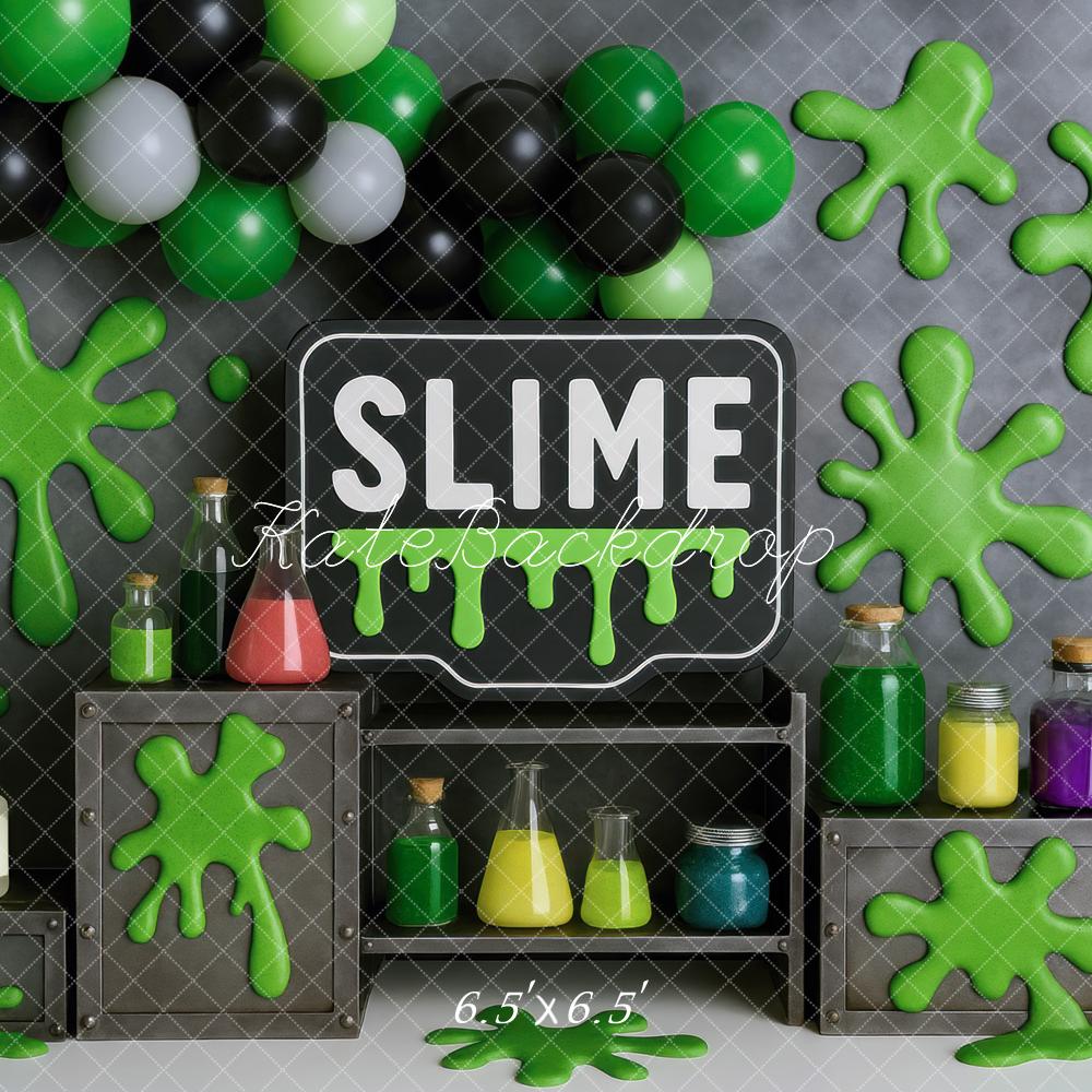 Kate Slime Splatter Bottles Balloons Backdrop Designed by Mini MakeBelieve