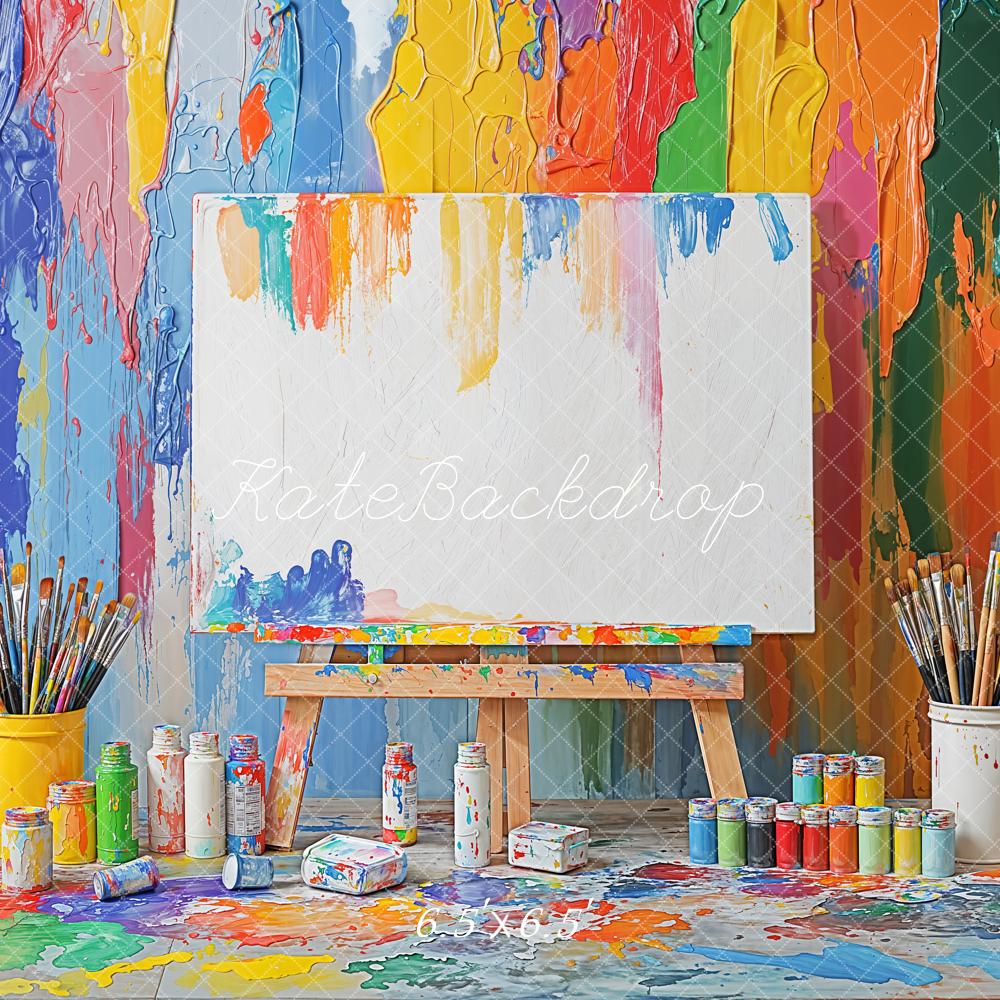 Kate Art Studio Paint Splatter Backdrop Designed by Emetselch - Kate Backdrop AU