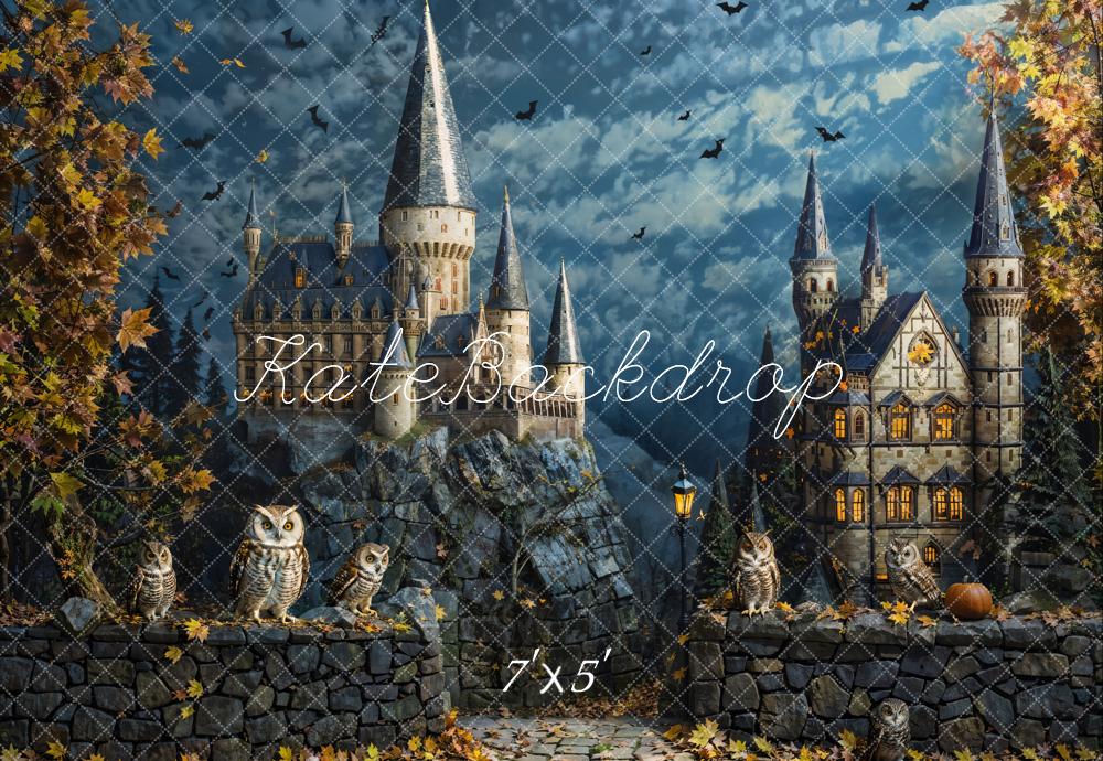 Kate Castle Owls Bats Autumn Backdrop Designed by Chain