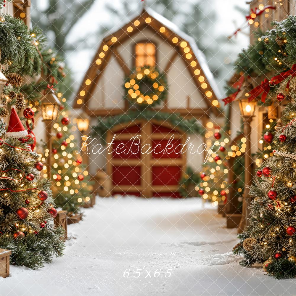 Kate Village Christmas Trees Backdrop Designed by Emetselch - Kate Backdrop AU