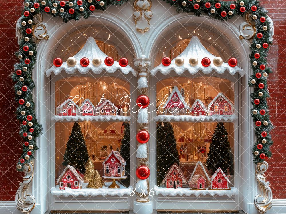 Kate Christmas Gingerbread House Window Backdrop Designed by Mini MakeBelieve - Kate Backdrop AU