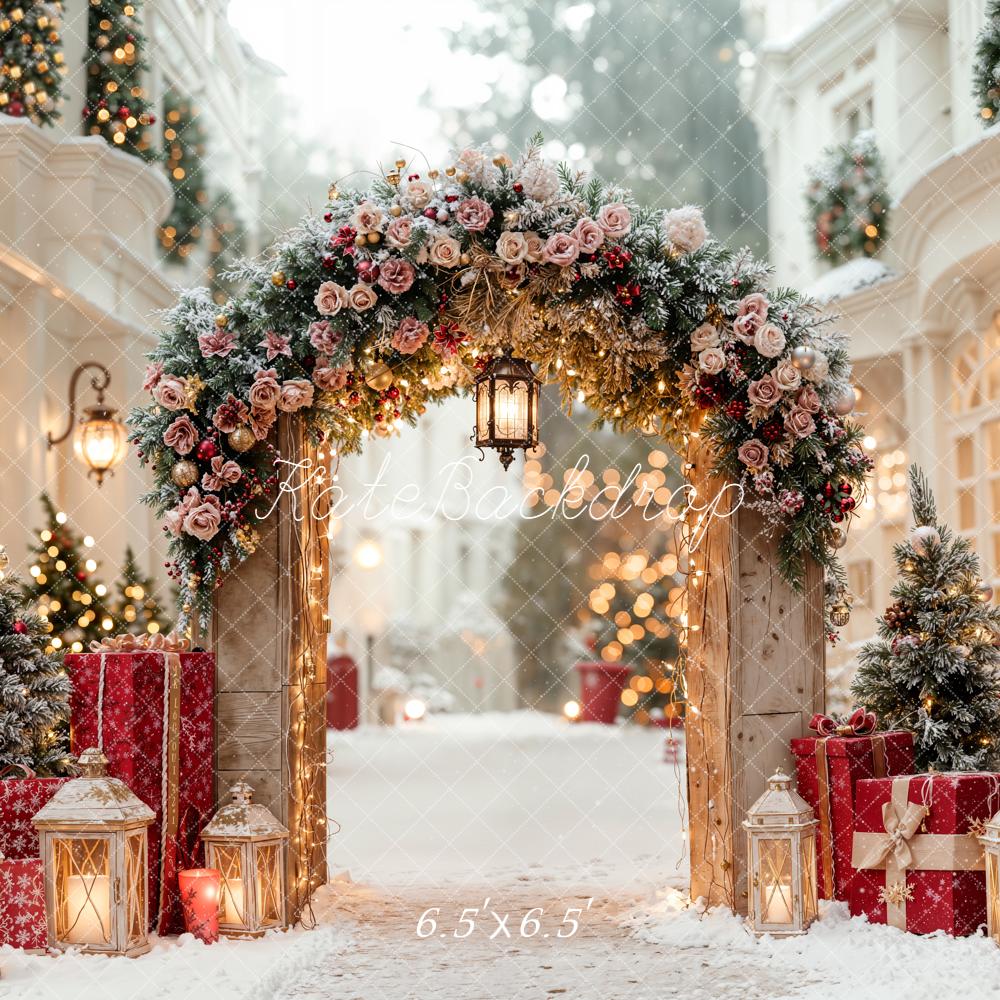 Kate Christmas Arch Snow Backdrop Designed by Emetselch - Kate Backdrop AU