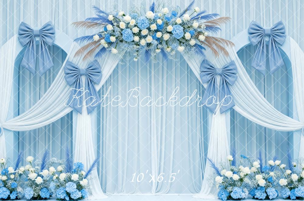 Kate Blue Wedding Bow Backdrop Designed by Patty Roberts