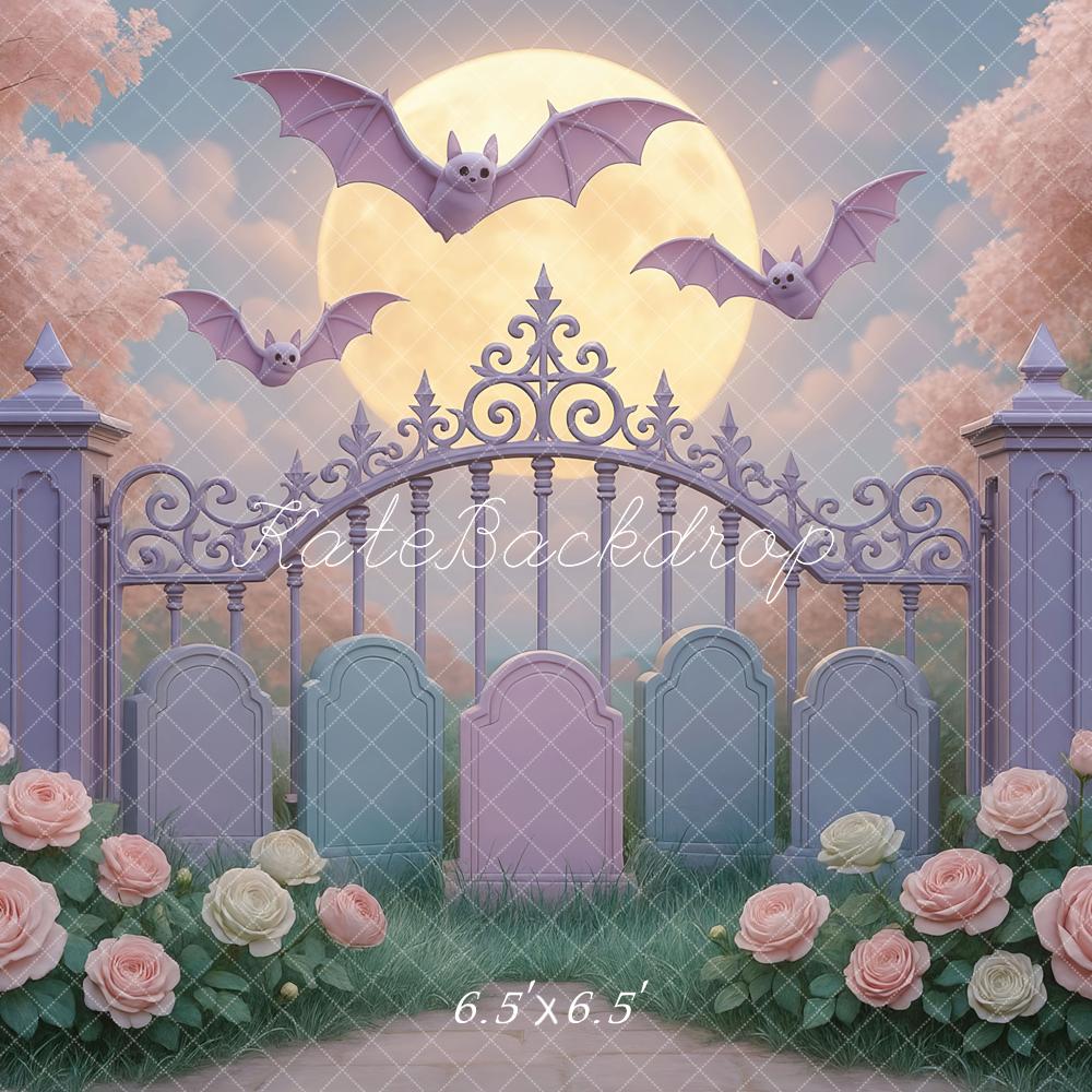 Kate Halloween Bats Pastel Gates Backdrop Designed by Mini MakeBelieve