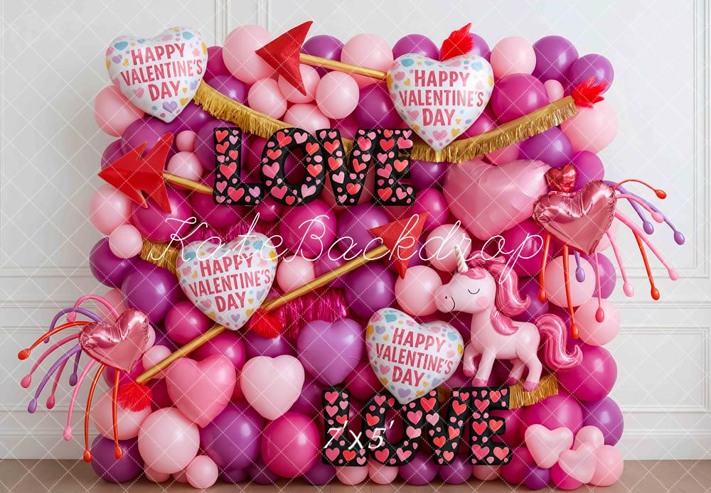 Kate Valentine's Day Balloons Hearts Backdrop Designed by Mini MakeBelieve - Kate Backdrop AU