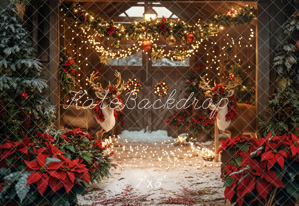 Kate Christmas Reindeer Backdrop Designed by Emetselch - Kate Backdrop AU