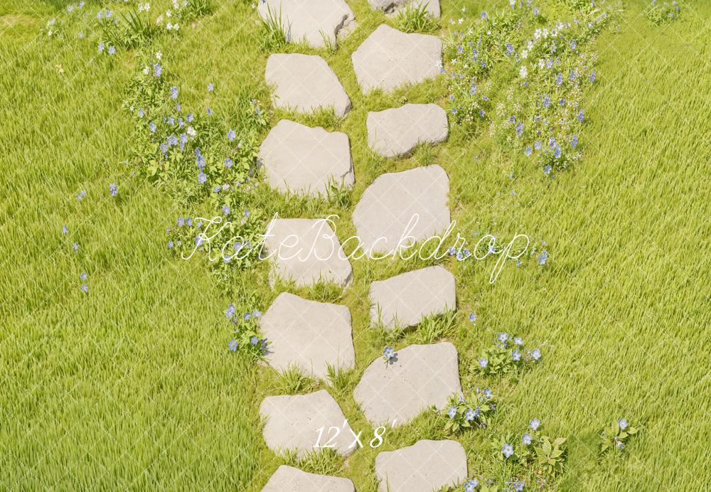 Kate Stone Path Grass Field Fleece Backdrop Designed by Kate Image