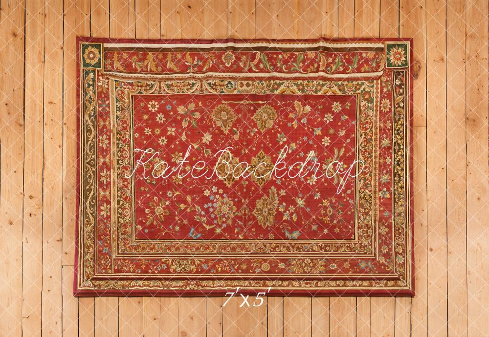 Kate Red Fabric Texture Wooden Planks Backdrop Designed by Emetselch - Kate Backdrop AU