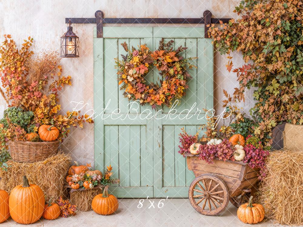Kate Fall Pumpkins Door Cart Backdrop Designed by Emetselch