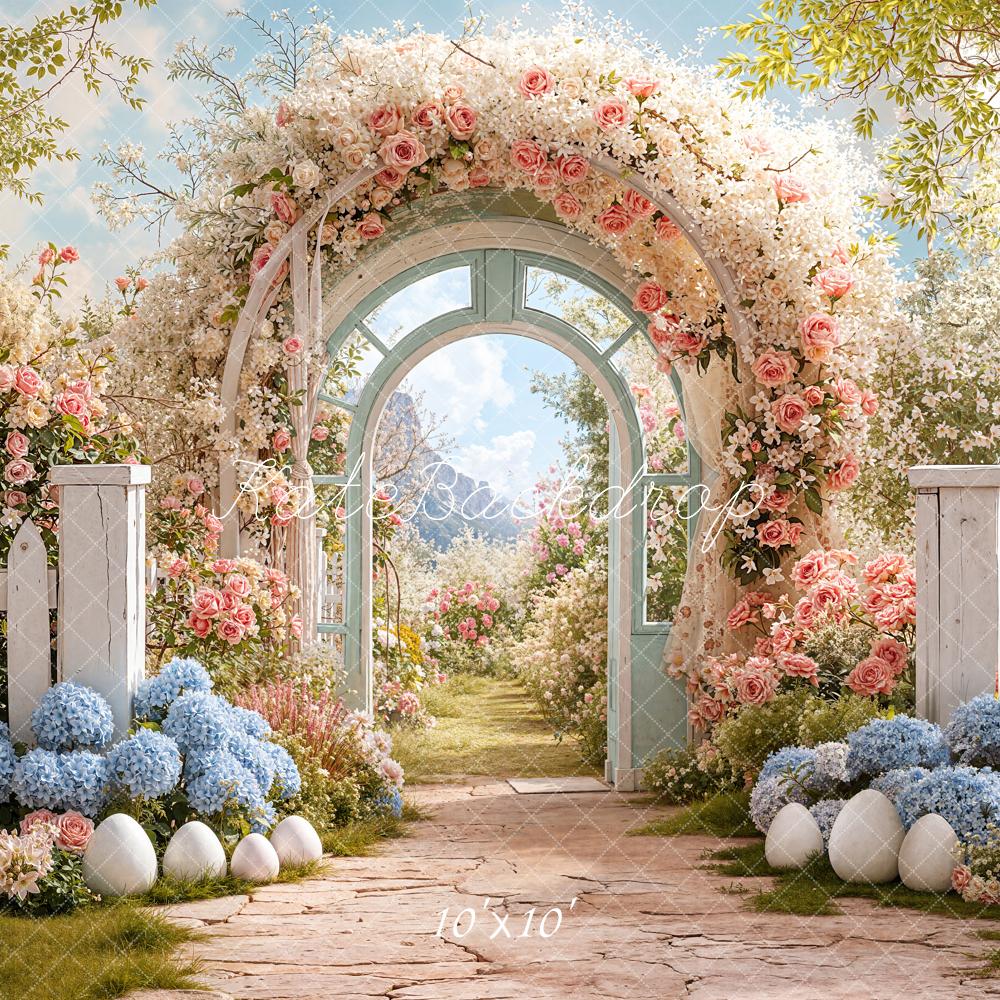 Kate Easter Bunny Flower Arch Garden Backdrop Designed by Chain