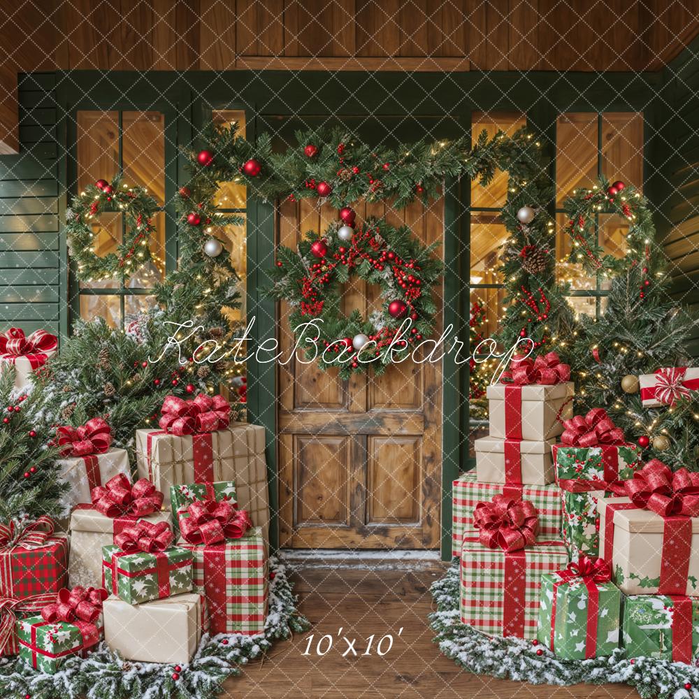 Kate Christmas Presents Greenery Backdrop Designed by Emetselch - Kate Backdrop AU