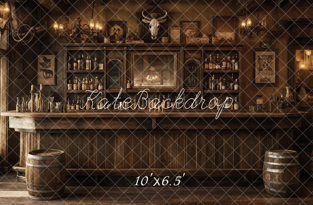 Kate Western Saloon Bar Counter Vintage Backdrop Designed by Emetselch