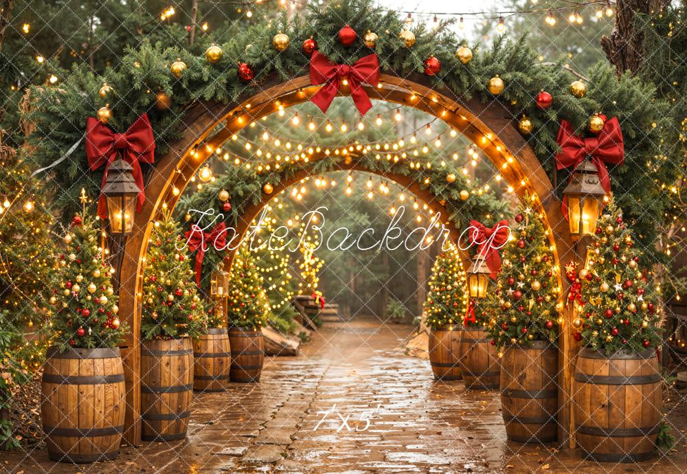 Kate Christmas Arch Lights Backdrop Designed by Emetselch - Kate Backdrop AU