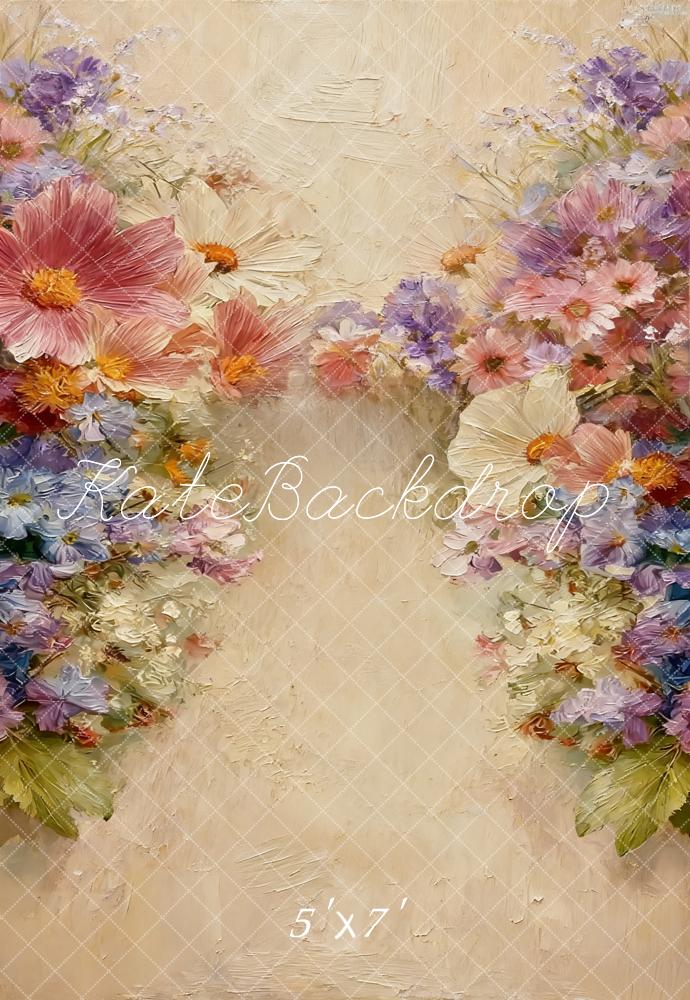 Kate Flower Pastel Oil Texture Backdrop Designed by Chain
