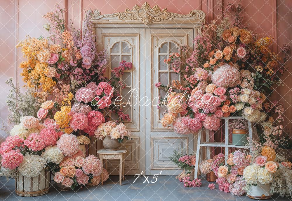 Kate Spring Flower Vintage Door Backdrop Designed by Emetselch
