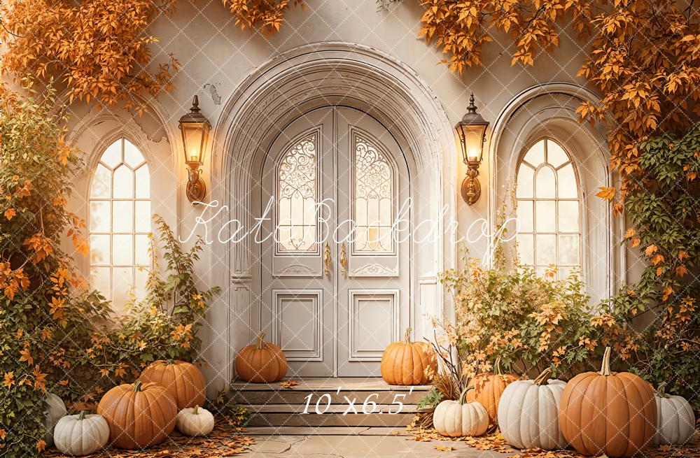 Kate Autumn Pumpkins Arch Door Backdrop Designed by Emetselch