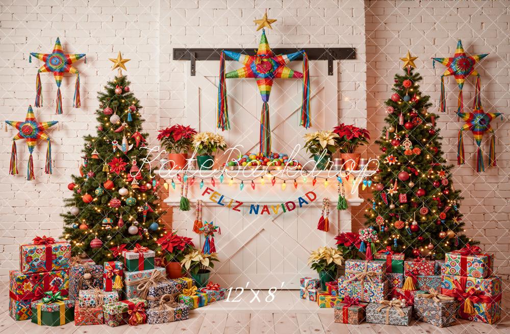 Kate Christmas Piñata Trees Presents Backdrop Designed by Emetselch