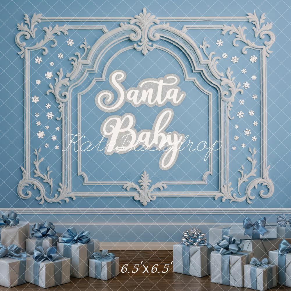 Kate Christmas Blue Wall Backdrop Designed by Mini MakeBelieve