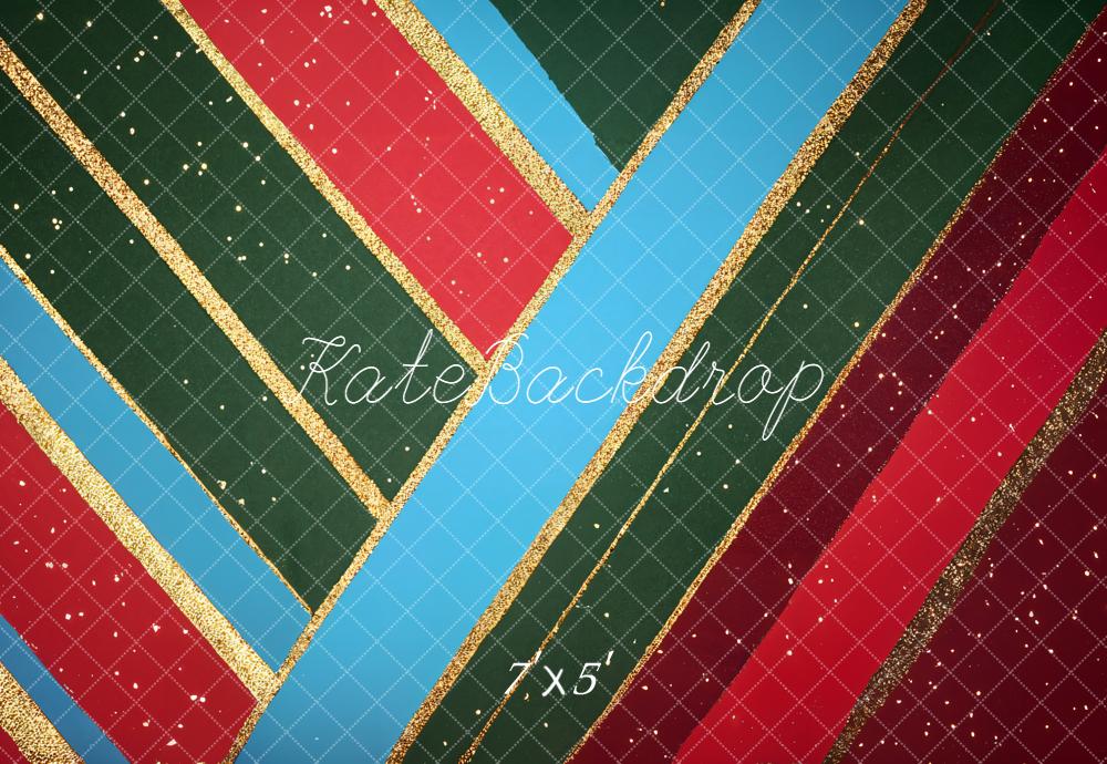 Kate Christmas Stripes Grid Backdrop Designed by Emetselch - Kate Backdrop AU