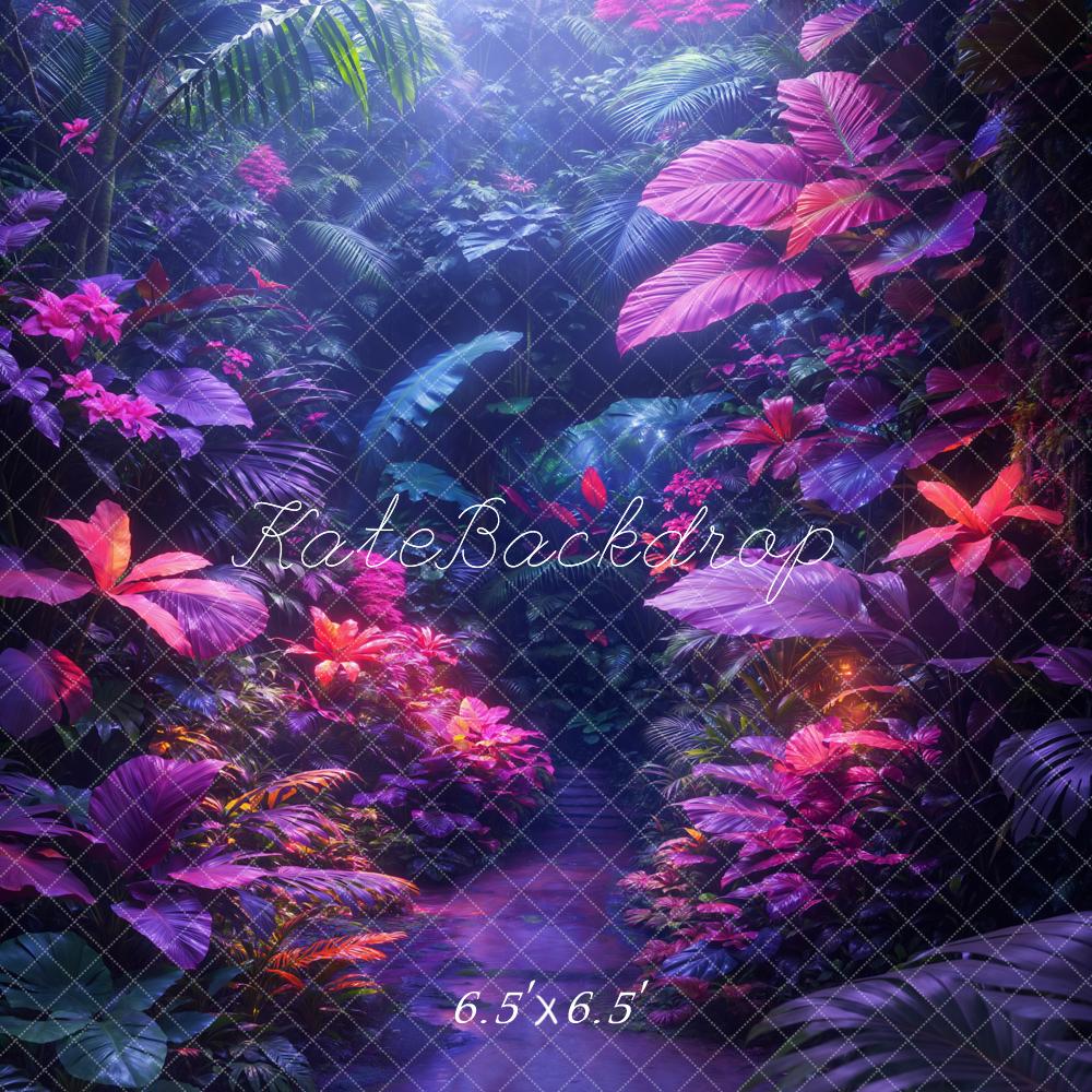Kate Jungle Purple Leaves Backdrop Designed by Chain Photography