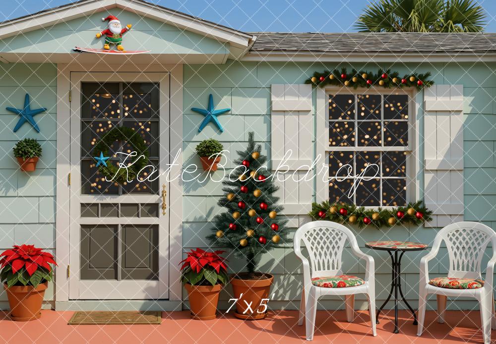Kate Christmas Coastal House Decorations Backdrop Designed by Mini MakeBelieve - Kate Backdrop AU
