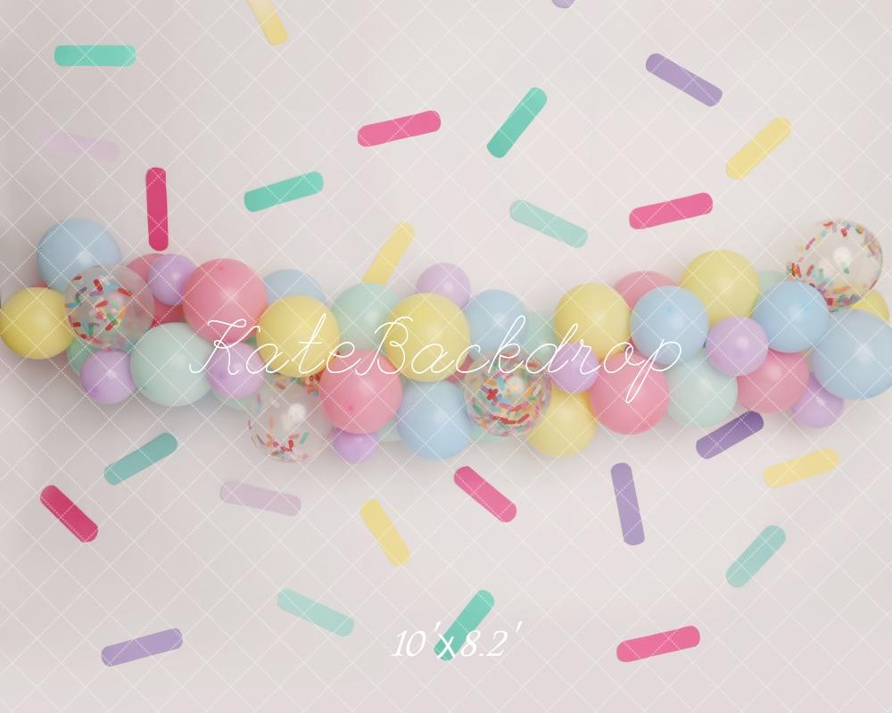 Kate Pastel Balloons Sprinkles Confetti Backdrop Designed by Melissa King