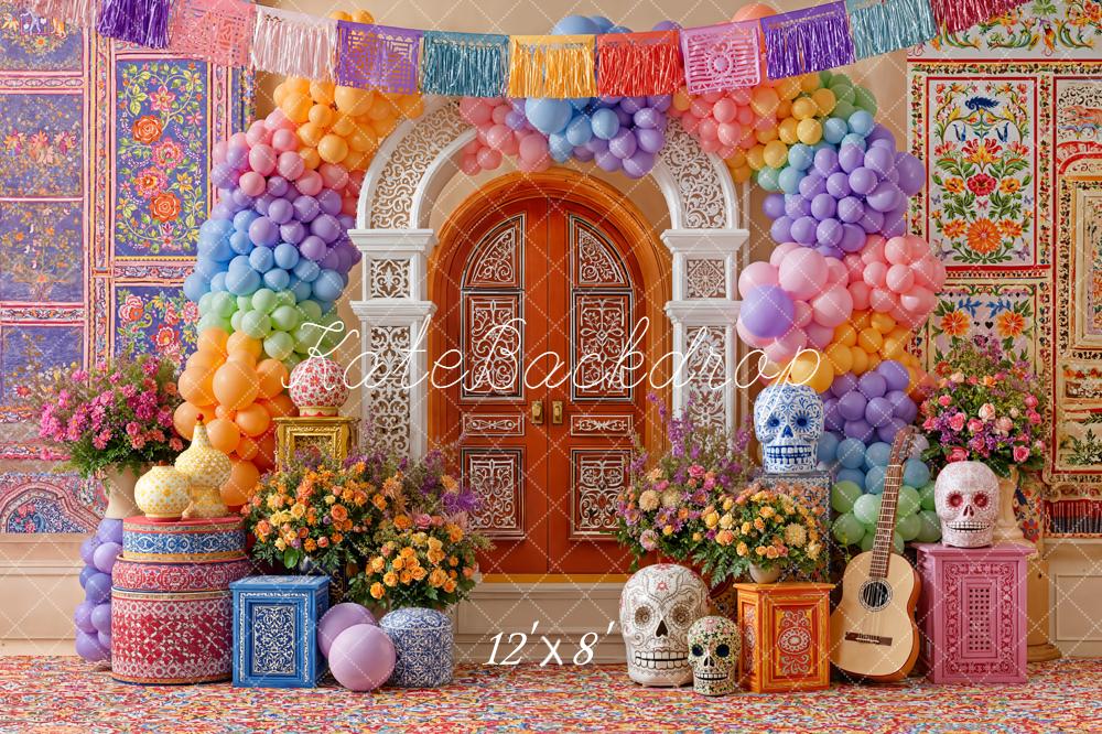 Kate Skulls Balloons Balloon Arch Backdrop Designed by Emetselch