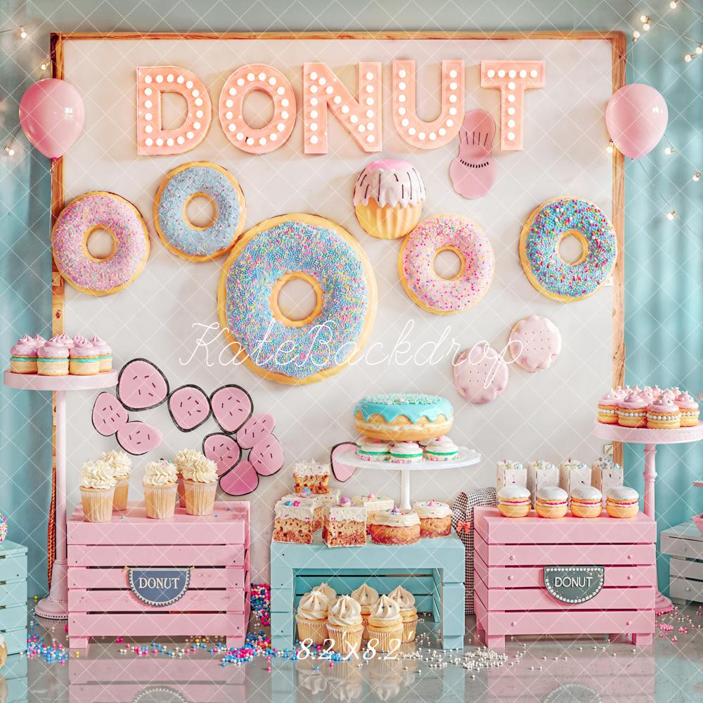 Kate Donut Cake Smash Backdrop Designed by Emetselch - Kate Backdrop AU