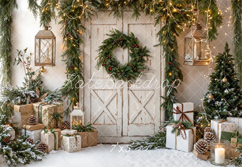 Kate Christmas Wreath Door Backdrop Designed by Emetselch - Kate Backdrop AU