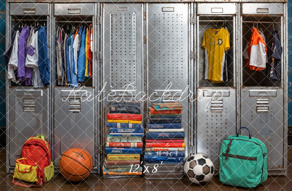 Kate Back to School Lockers Sports Fleece Backdrop Designed by Emetselch - Kate Backdrop AU