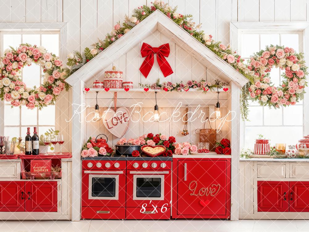 Kate Valentine Kitchen Floral Wreath Backdrop Designed by Emetselch