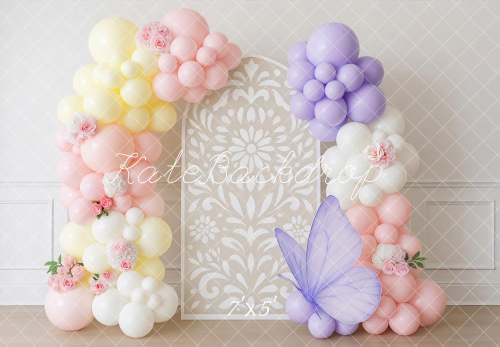 Kate Pastel Balloons Butterfly Backdrop Designed by Mini MakeBelieve - Kate Backdrop AU