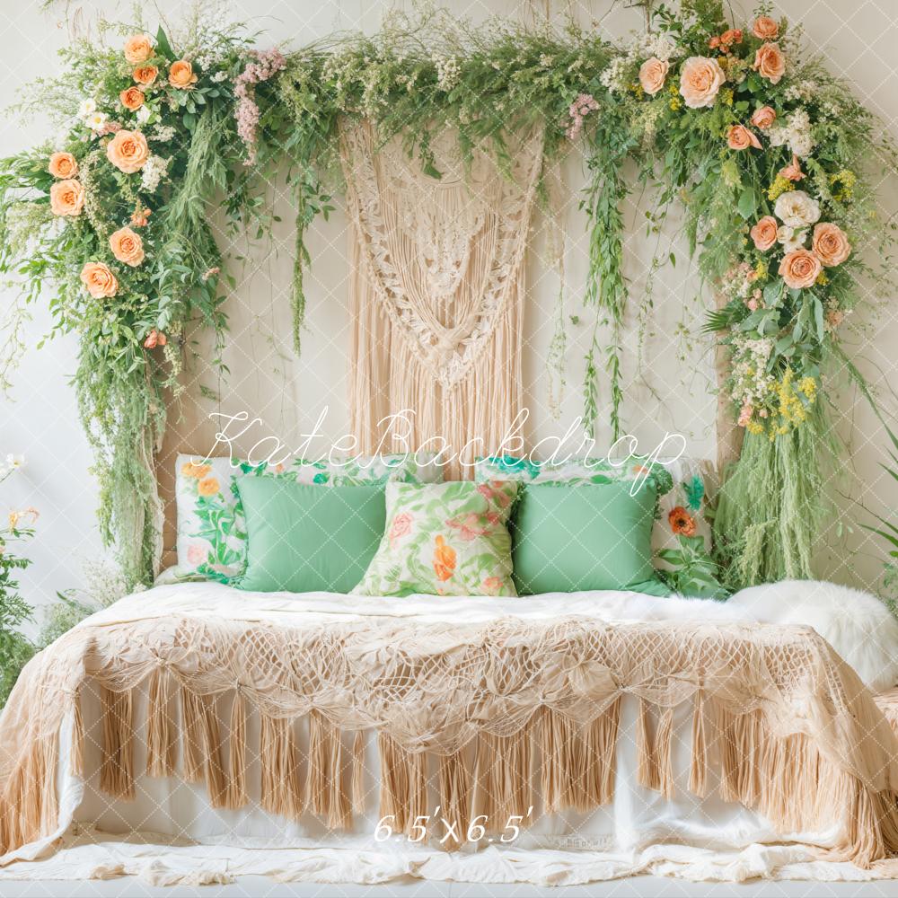 Kate Boho Flower Arch Bed Greenery Backdrop Designed by Emetselch