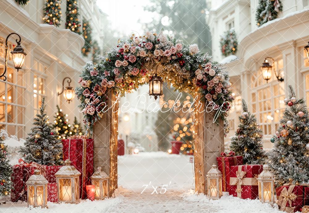 Kate Christmas Arch Snow Backdrop Designed by Emetselch - Kate Backdrop AU