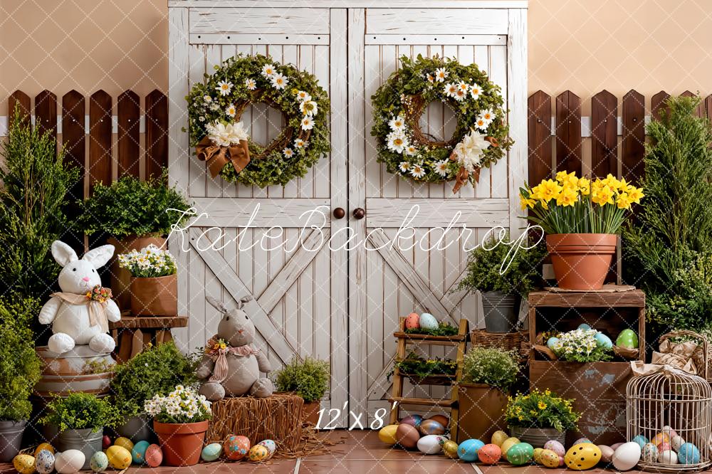 Kate Easter Bunny Eggs Door Backdrop Designed by Emetselch