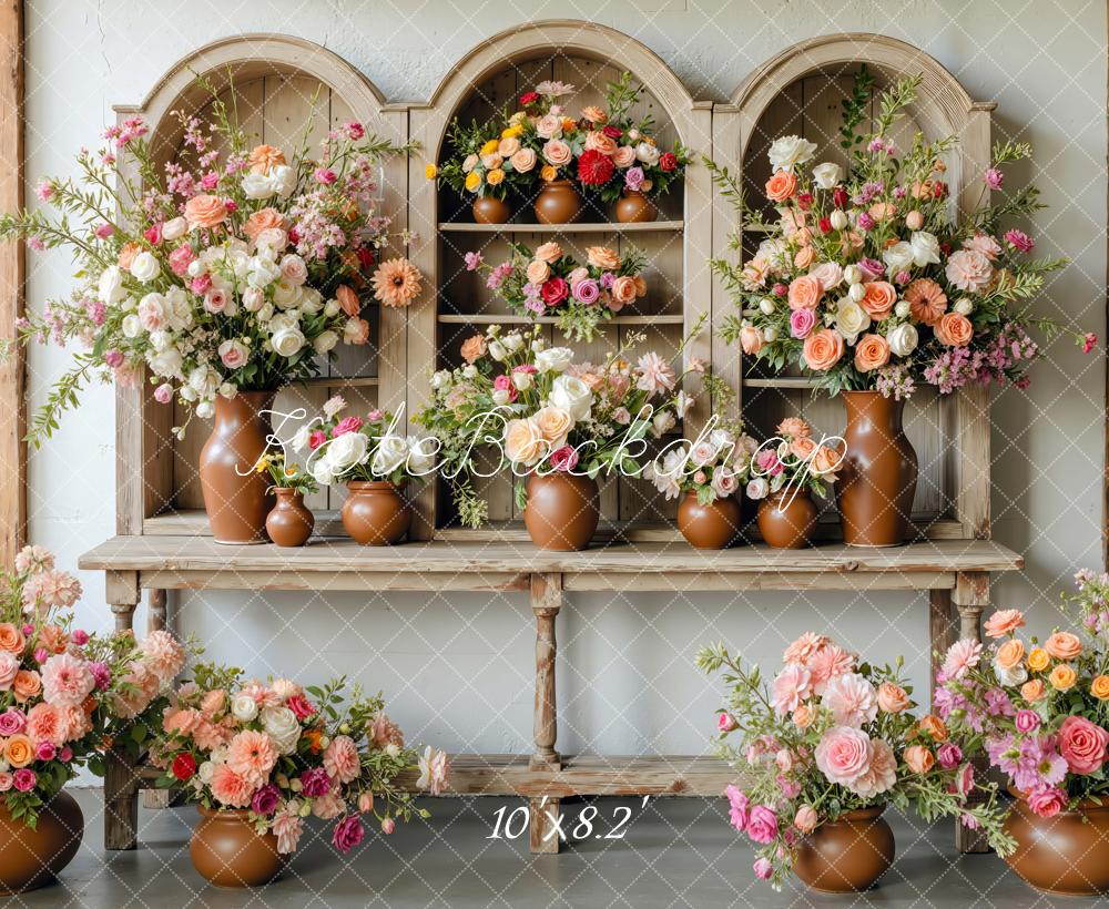 Kate Flower Cabinet Spring Backdrop Designed by Mini MakeBelieve