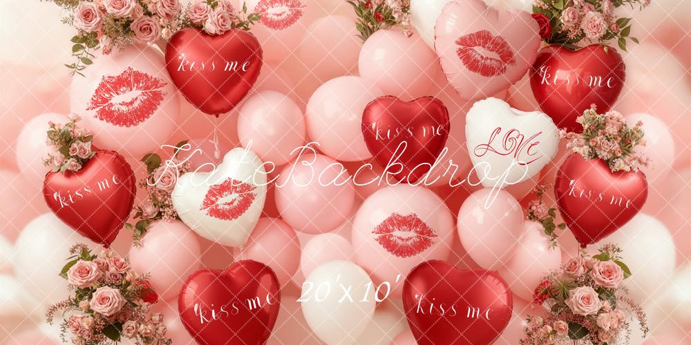 Kate Valentines Heart Balloons Lip Backdrop Designed by Emetselch