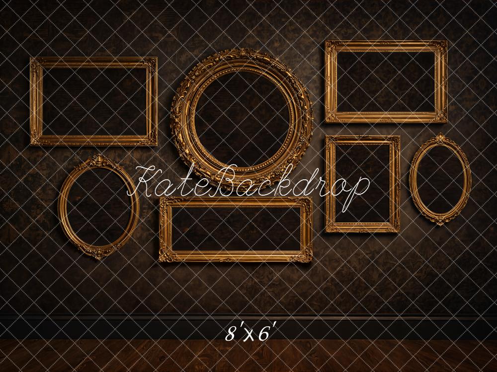 Kate Vintage Wall Gold Empty Frames Backdrop Designed by Emetselch