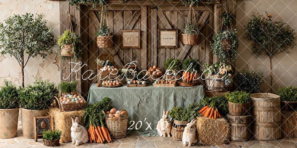 Kate Easter Bunny Eggs Carrots Barn Backdrop Designed by Emetselch