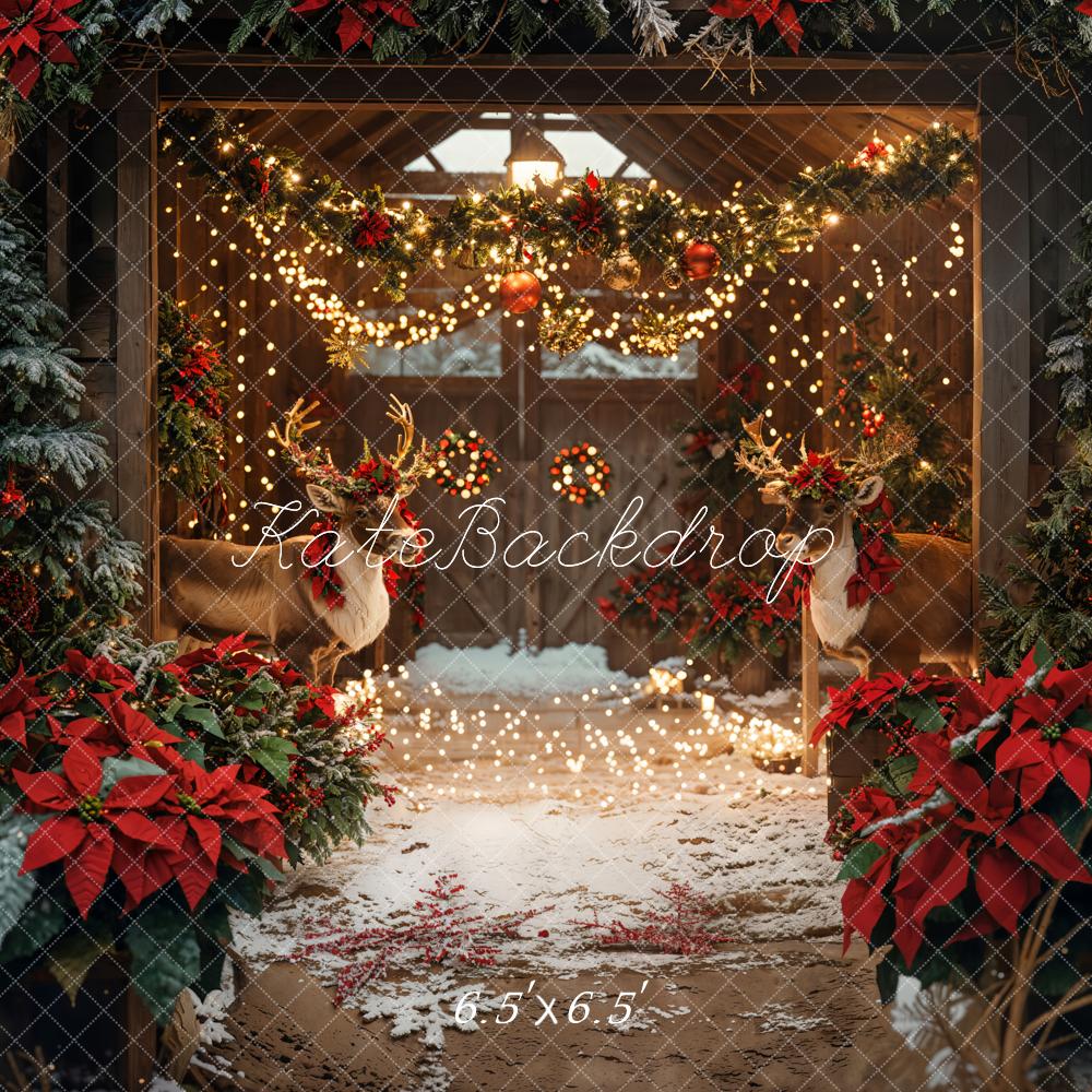 Kate Christmas Reindeer Backdrop Designed by Emetselch - Kate Backdrop AU