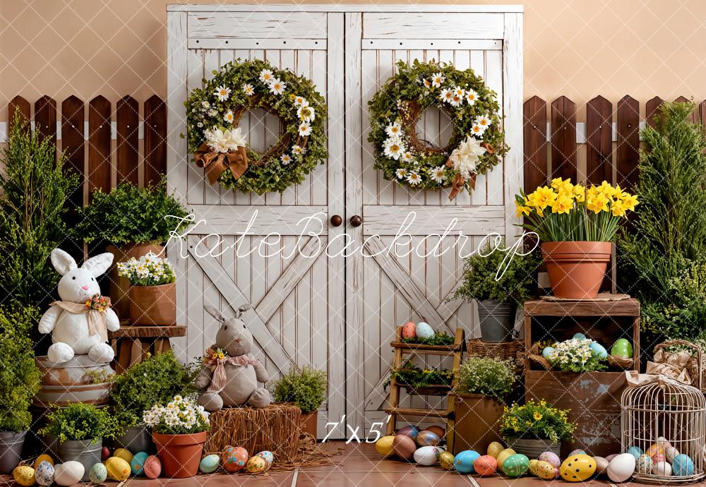 Kate Easter Bunny Eggs Door Backdrop Designed by Emetselch