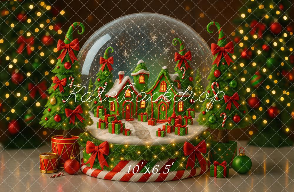 Kate Snow Globe Christmas Trees Backdrop Designed by Ashley Paul